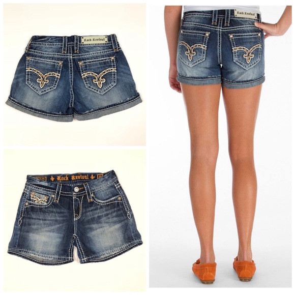 Rock Revival Jeans Short Fleur Denim Size 25 New